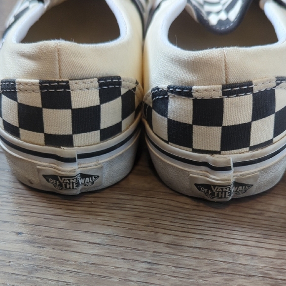 Vans Black and White Checkerboard Slip-On Sneakers - Picture 3 of 4